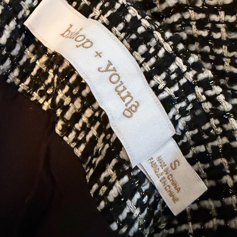 bishop + young Cavalli Metallic Tweed Mini Skirt Size Small